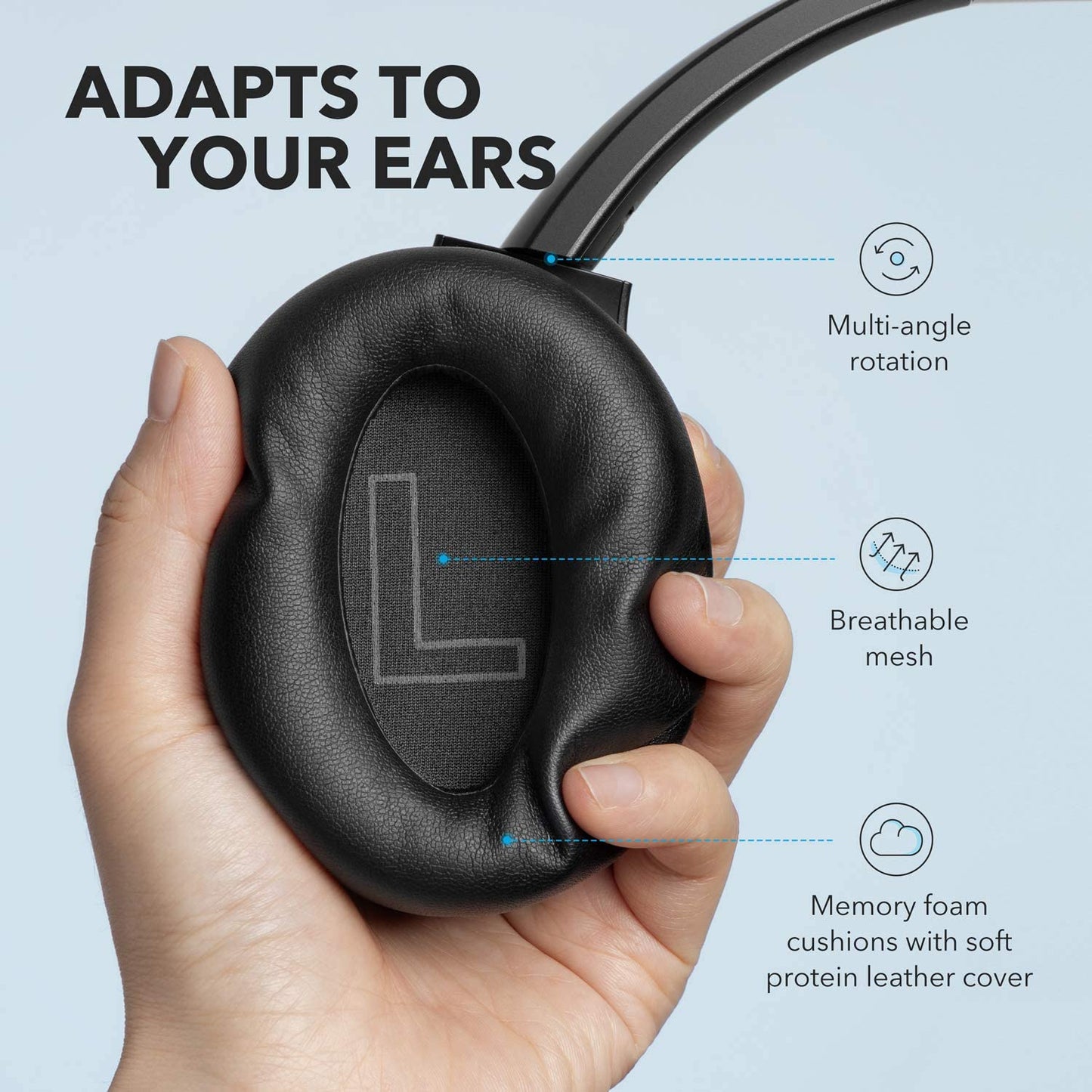 Anker Soundcore Life Q20 Hybrid Active Noise Cancelling Headphones, Wireless Over Ear Bluetooth Headphones - Premium 0 from TIKIJTRONICS - Just $55.48! Shop now at TIKIJTRONICS