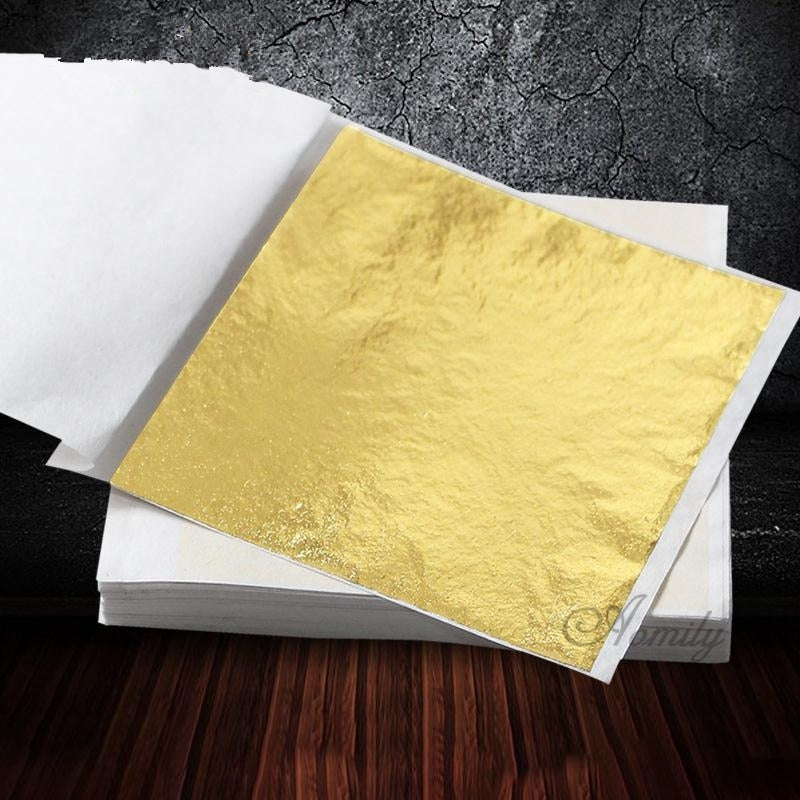 Aomily 9x9cm 100 Sheets Practical K Pure Shiny Gold Leaf for Gilding Funiture Lines Wall Crafts Handicrafts Gilding Decoration - TIKIJTRONICS 0 SPECIFICATIONSType of Wholesale: Yes(>50 Pcs)Set Type: YESOrigin: Mainland ChinaOccasion: Gift,Wedding,Party,Christmas,Anniversary,Halloween,Birthday,OfficeModel Number: Gold foilMaterial: Metal TIKIJTRONICS  (Store description)