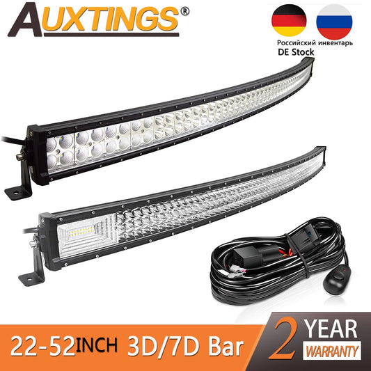 Auxtings 22 32 42 50 52'' Inch Curved Led Light Bar COMBO Led Work light 3D 7D bar Driving Offroad Car Truck 4x4 SUV ATV 12V 24V - TIKIJTRONICS 0 SPECIFICATIONSWorking Temperature: -40-85 degree CelsiusType: Light BarShape: CurvedRows: Dual RowPosition: SidesOrigin: Mainland ChinaLength: 21 32 42 52 inchIngress Protection: IP67External Testing Certification: ceColor Temperature: 6000KBrand Name: AuxtingsBeam Angle: Combo210236161: 202544808 TIKIJTRONICS  (Store description)