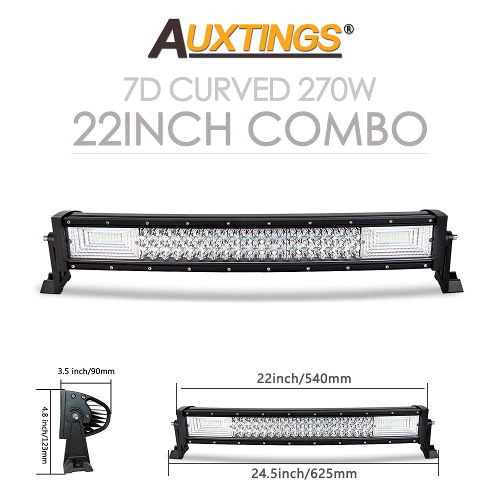 Auxtings 22 32 42 50 52'' Inch Curved Led Light Bar COMBO Led Work light 3D 7D bar Driving Offroad Car Truck 4x4 SUV ATV 12V 24V - TIKIJTRONICS 0 SPECIFICATIONSWorking Temperature: -40-85 degree CelsiusType: Light BarShape: CurvedRows: Dual RowPosition: SidesOrigin: Mainland ChinaLength: 21 32 42 52 inchIngress Protection: IP67External Testing Certification: ceColor Temperature: 6000KBrand Name: AuxtingsBeam Angle: Combo210236161: 202544808 TIKIJTRONICS  (Store description)