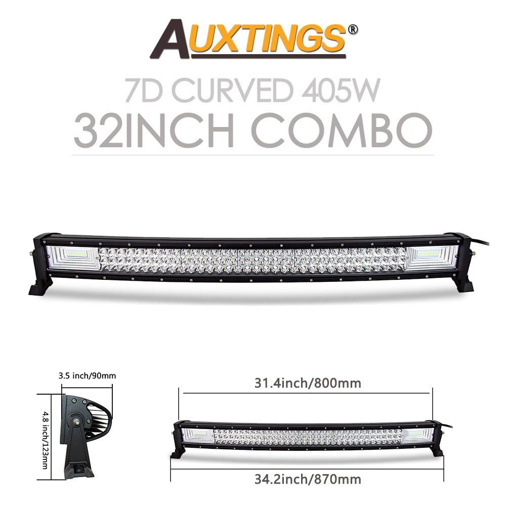 Auxtings 22 32 42 50 52'' Inch Curved Led Light Bar COMBO Led Work light 3D 7D bar Driving Offroad Car Truck 4x4 SUV ATV 12V 24V - TIKIJTRONICS 0 SPECIFICATIONSWorking Temperature: -40-85 degree CelsiusType: Light BarShape: CurvedRows: Dual RowPosition: SidesOrigin: Mainland ChinaLength: 21 32 42 52 inchIngress Protection: IP67External Testing Certification: ceColor Temperature: 6000KBrand Name: AuxtingsBeam Angle: Combo210236161: 202544808 TIKIJTRONICS  (Store description)