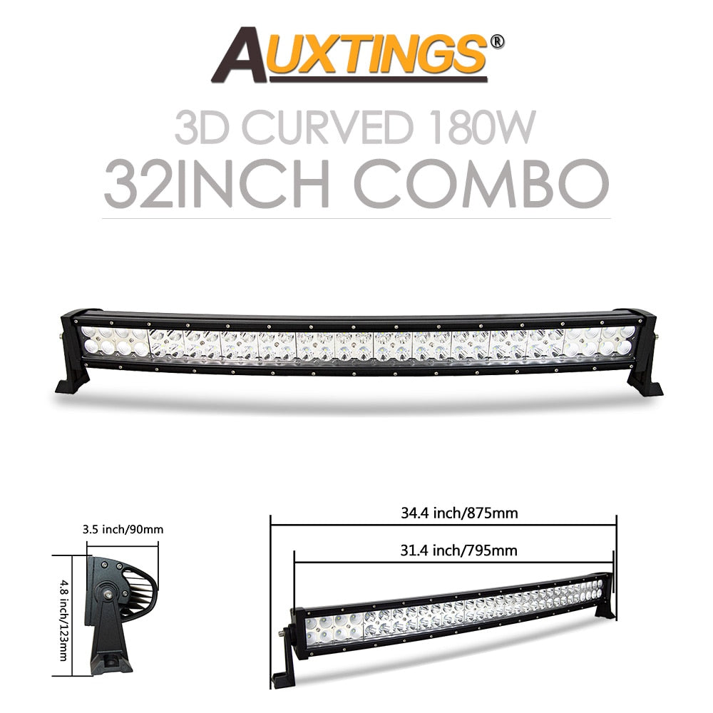 Auxtings 22 32 42 50 52'' Inch Curved Led Light Bar COMBO Led Work light 3D 7D bar Driving Offroad Car Truck 4x4 SUV ATV 12V 24V - TIKIJTRONICS 0 SPECIFICATIONSWorking Temperature: -40-85 degree CelsiusType: Light BarShape: CurvedRows: Dual RowPosition: SidesOrigin: Mainland ChinaLength: 21 32 42 52 inchIngress Protection: IP67External Testing Certification: ceColor Temperature: 6000KBrand Name: AuxtingsBeam Angle: Combo210236161: 202544808 TIKIJTRONICS  (Store description)