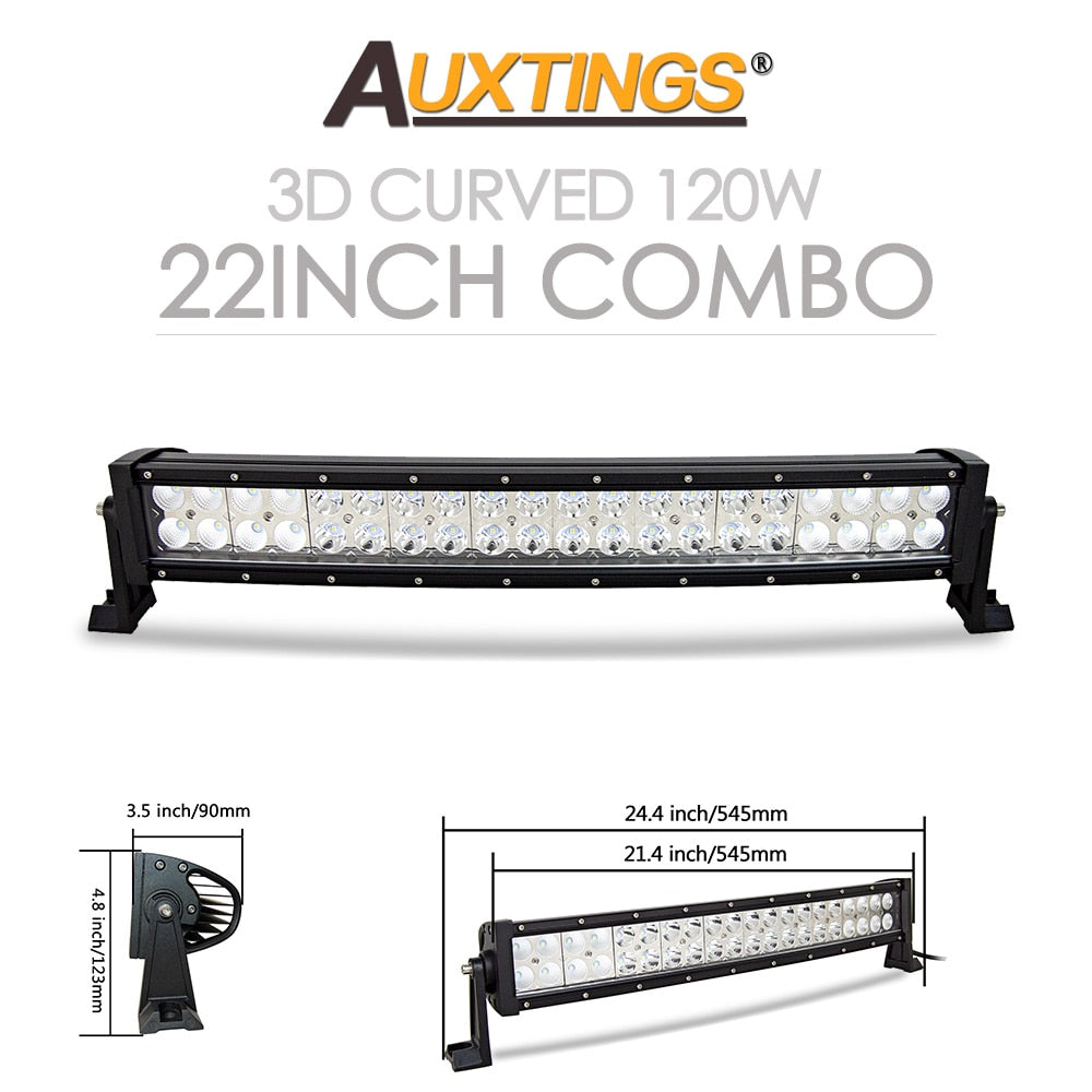 Auxtings 22 32 42 50 52'' Inch Curved Led Light Bar COMBO Led Work light 3D 7D bar Driving Offroad Car Truck 4x4 SUV ATV 12V 24V - TIKIJTRONICS 0 SPECIFICATIONSWorking Temperature: -40-85 degree CelsiusType: Light BarShape: CurvedRows: Dual RowPosition: SidesOrigin: Mainland ChinaLength: 21 32 42 52 inchIngress Protection: IP67External Testing Certification: ceColor Temperature: 6000KBrand Name: AuxtingsBeam Angle: Combo210236161: 202544808 TIKIJTRONICS  (Store description)