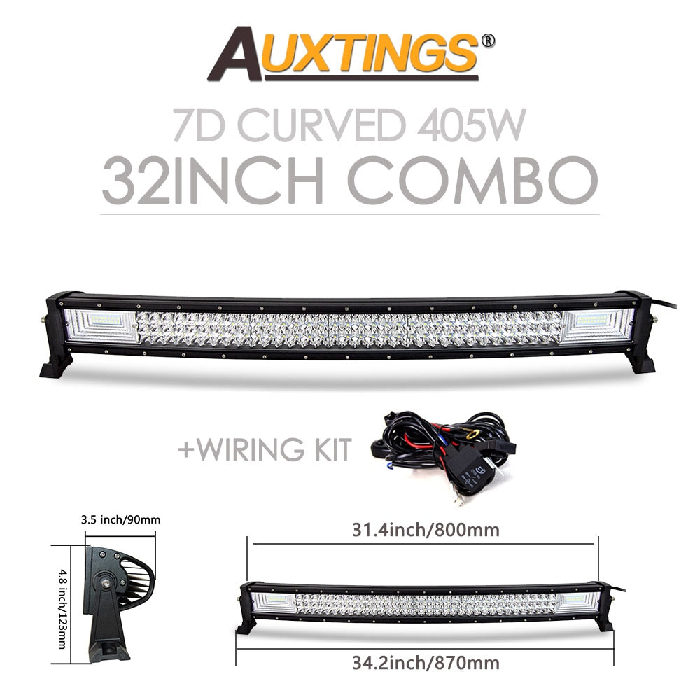 Auxtings 22 32 42 50 52'' Inch Curved Led Light Bar COMBO Led Work light 3D 7D bar Driving Offroad Car Truck 4x4 SUV ATV 12V 24V - TIKIJTRONICS 0 SPECIFICATIONSWorking Temperature: -40-85 degree CelsiusType: Light BarShape: CurvedRows: Dual RowPosition: SidesOrigin: Mainland ChinaLength: 21 32 42 52 inchIngress Protection: IP67External Testing Certification: ceColor Temperature: 6000KBrand Name: AuxtingsBeam Angle: Combo210236161: 202544808 TIKIJTRONICS  (Store description)