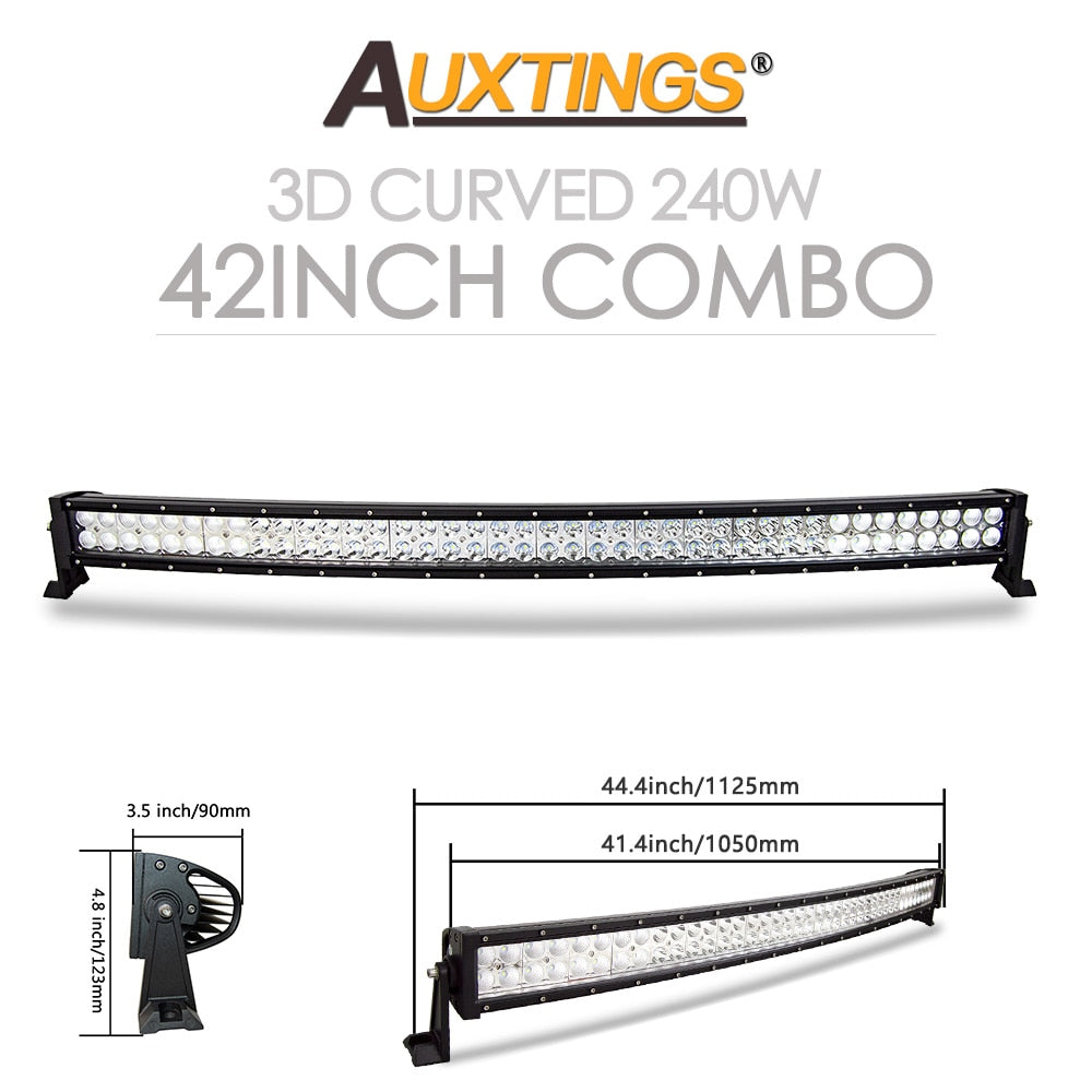 Auxtings 22 32 42 50 52'' Inch Curved Led Light Bar COMBO Led Work light 3D 7D bar Driving Offroad Car Truck 4x4 SUV ATV 12V 24V - TIKIJTRONICS 0 SPECIFICATIONSWorking Temperature: -40-85 degree CelsiusType: Light BarShape: CurvedRows: Dual RowPosition: SidesOrigin: Mainland ChinaLength: 21 32 42 52 inchIngress Protection: IP67External Testing Certification: ceColor Temperature: 6000KBrand Name: AuxtingsBeam Angle: Combo210236161: 202544808 TIKIJTRONICS  (Store description)