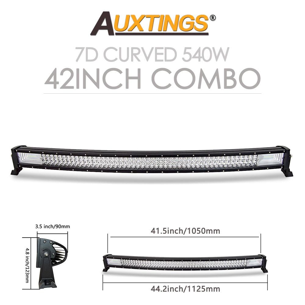 Auxtings 22 32 42 50 52'' Inch Curved Led Light Bar COMBO Led Work light 3D 7D bar Driving Offroad Car Truck 4x4 SUV ATV 12V 24V - TIKIJTRONICS 0 SPECIFICATIONSWorking Temperature: -40-85 degree CelsiusType: Light BarShape: CurvedRows: Dual RowPosition: SidesOrigin: Mainland ChinaLength: 21 32 42 52 inchIngress Protection: IP67External Testing Certification: ceColor Temperature: 6000KBrand Name: AuxtingsBeam Angle: Combo210236161: 202544808 TIKIJTRONICS  (Store description)