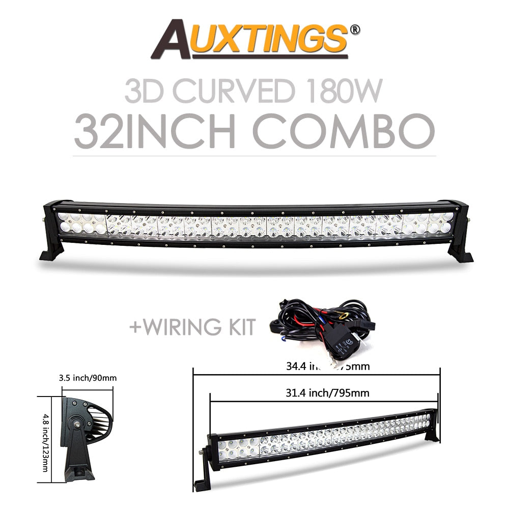 Auxtings 22 32 42 50 52'' Inch Curved Led Light Bar COMBO Led Work light 3D 7D bar Driving Offroad Car Truck 4x4 SUV ATV 12V 24V - TIKIJTRONICS 0 SPECIFICATIONSWorking Temperature: -40-85 degree CelsiusType: Light BarShape: CurvedRows: Dual RowPosition: SidesOrigin: Mainland ChinaLength: 21 32 42 52 inchIngress Protection: IP67External Testing Certification: ceColor Temperature: 6000KBrand Name: AuxtingsBeam Angle: Combo210236161: 202544808 TIKIJTRONICS  (Store description)