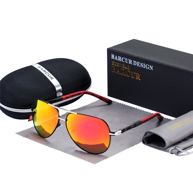 BARCUR Men sunglasses Polarized UV400 Protection Driving Sun Glasses Women Male Oculos de sol - TIKIJTRONICS 0 SPECIFICATIONSStyle: PilotOrigin: Mainland ChinaModel Number: BC8768Lenses Optical Attribute: MIRROR,UV400,POLARIZEDLenses Material: PolycarbonateLens Width: 63mmLens Height: 52mmItem Type: EyewearGender: MENFrame Material: Stainless SteelEyewear Type: SunglassesDepartment Name: AdultCertification: CEBrand Name: BARCUR TIKIJTRONICS  (Store description)