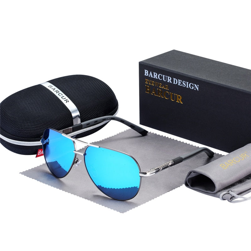 BARCUR Men sunglasses Polarized UV400 Protection Driving Sun Glasses Women Male Oculos de sol - TIKIJTRONICS 0 SPECIFICATIONSStyle: PilotOrigin: Mainland ChinaModel Number: BC8768Lenses Optical Attribute: MIRROR,UV400,POLARIZEDLenses Material: PolycarbonateLens Width: 63mmLens Height: 52mmItem Type: EyewearGender: MENFrame Material: Stainless SteelEyewear Type: SunglassesDepartment Name: AdultCertification: CEBrand Name: BARCUR TIKIJTRONICS  (Store description)