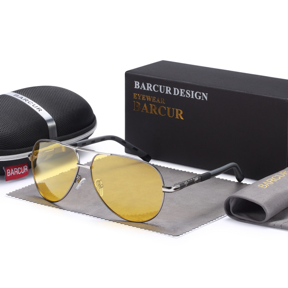 BARCUR Men sunglasses Polarized UV400 Protection Driving Sun Glasses Women Male Oculos de sol - TIKIJTRONICS 0 SPECIFICATIONSStyle: PilotOrigin: Mainland ChinaModel Number: BC8768Lenses Optical Attribute: MIRROR,UV400,POLARIZEDLenses Material: PolycarbonateLens Width: 63mmLens Height: 52mmItem Type: EyewearGender: MENFrame Material: Stainless SteelEyewear Type: SunglassesDepartment Name: AdultCertification: CEBrand Name: BARCUR TIKIJTRONICS  (Store description)