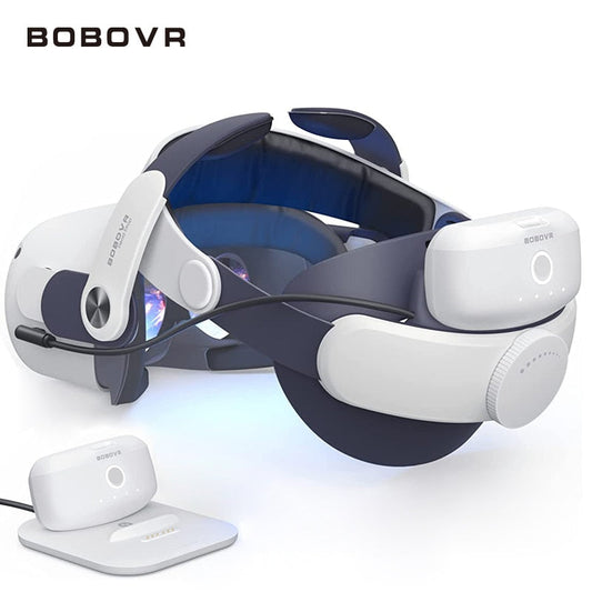 BOBOVR M2 Pro Twin Battery Head Strap Compatible with Oculus Quest2 with Ultra-Thin Twin Charger Station Chaging Replace Battery - TIKIJTRONICS 0 SPECIFICATIONSWeight: 1100gType: PADPackage: YesOrigin: Mainland ChinaModel Number: M2PRO-BD2-1Compatible Model: Compatible with Oculus Quest2Compatible Brand: Compatible with Oculus Quest2Brand Name: bobovr TIKIJTRONICS  (Store description)