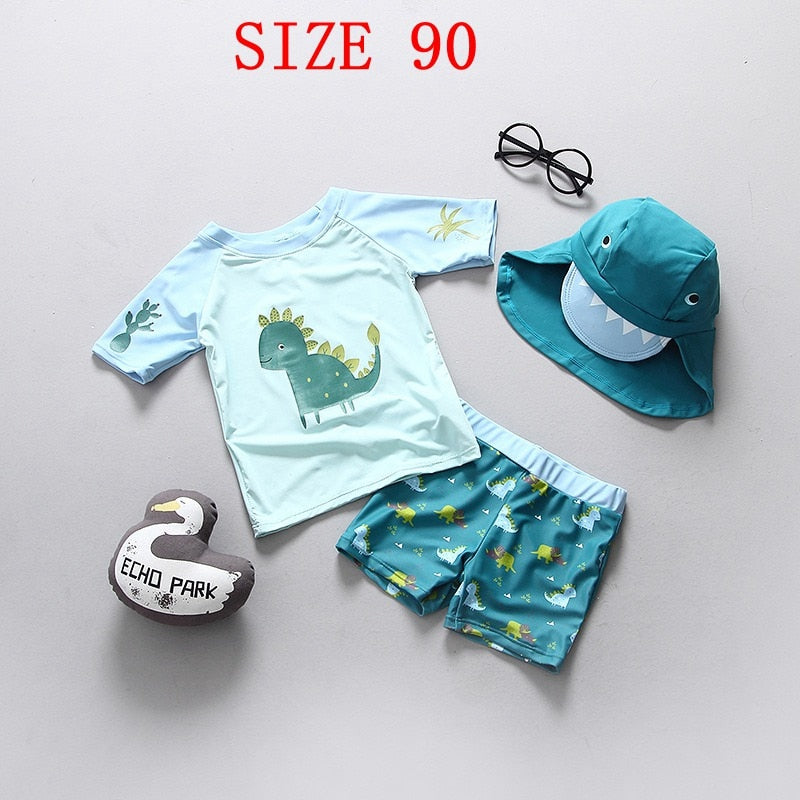 Baby Swimwear Dinosaur Print UPF50 Children's Swimsuit Separate Swimming Suit for Boy Bathing Clothes Toddler Boys Beachwear - Premium 0 from TIKIJTRONICS - Just $13.33! Shop now at TIKIJTRONICS