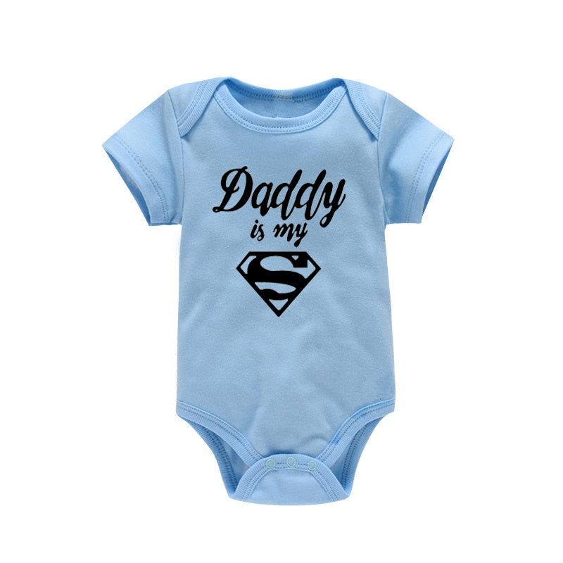 Baby Rompers Newborn Baby Boys Girls Clothes Daddy Is My Hero Funny Print Infant Baby Jumpsuit Cute Casual Baby Sleepwear - TIKIJTRONICS # 0