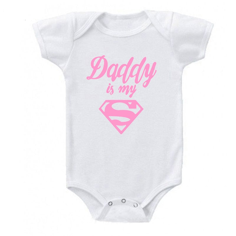 Baby Rompers Newborn Baby Boys Girls Clothes Daddy Is My Hero Funny Print Infant Baby Jumpsuit Cute Casual Baby Sleepwear - TIKIJTRONICS # 0