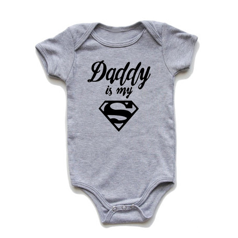 Baby Rompers Newborn Baby Boys Girls Clothes Daddy Is My Hero Funny Print Infant Baby Jumpsuit Cute Casual Baby Sleepwear - TIKIJTRONICS # 0