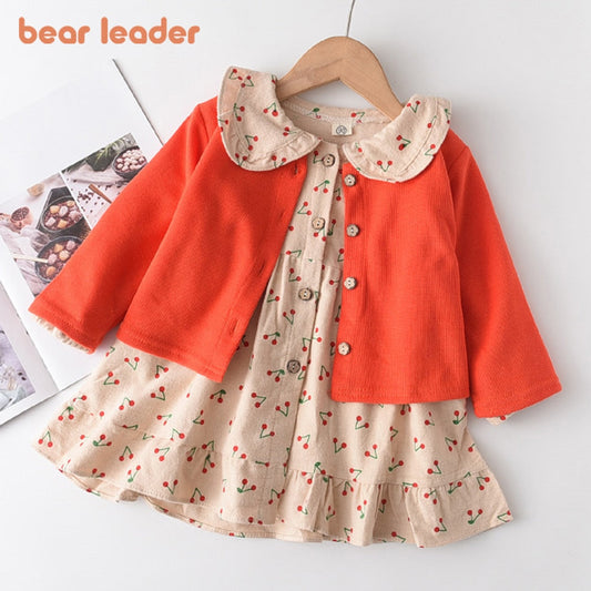 Bear Leader Girls Flowers Party Dress 2023 New Autumn Children Casual Costumes Kids Floral Vestidos Retro Todderl Baby Outfits - TIKIJTRONICS # 0