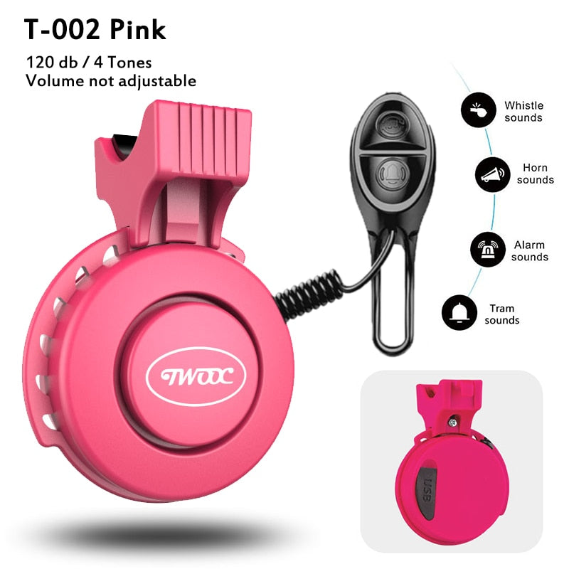 Bike Bell Charging Speaker USB Recharged Mini Electric Bike Horn 4 Modes Cycling Electric Bicycle Accessories for Scooter, MTB - Premium 0 from TIKIJTRONICS - Just $9.39! Shop now at TIKIJTRONICS