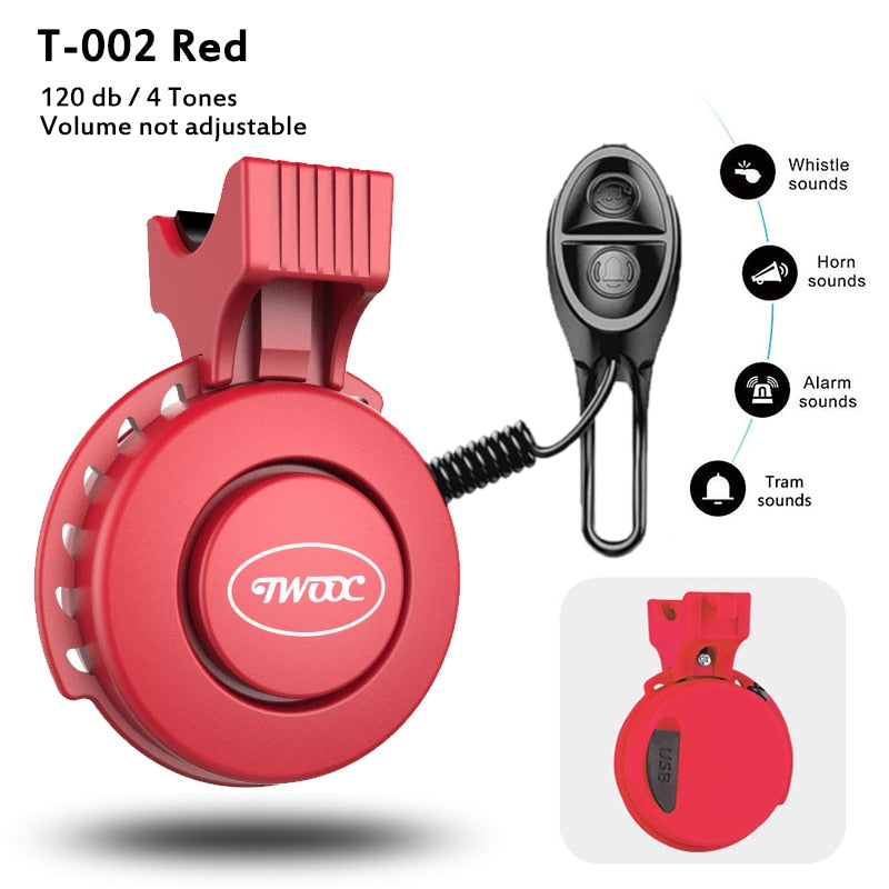 Bike Bell Charging Speaker USB Recharged Mini Electric Bike Horn 4 Modes Cycling Electric Bicycle Accessories for Scooter, MTB - Premium 0 from TIKIJTRONICS - Just $9.39! Shop now at TIKIJTRONICS