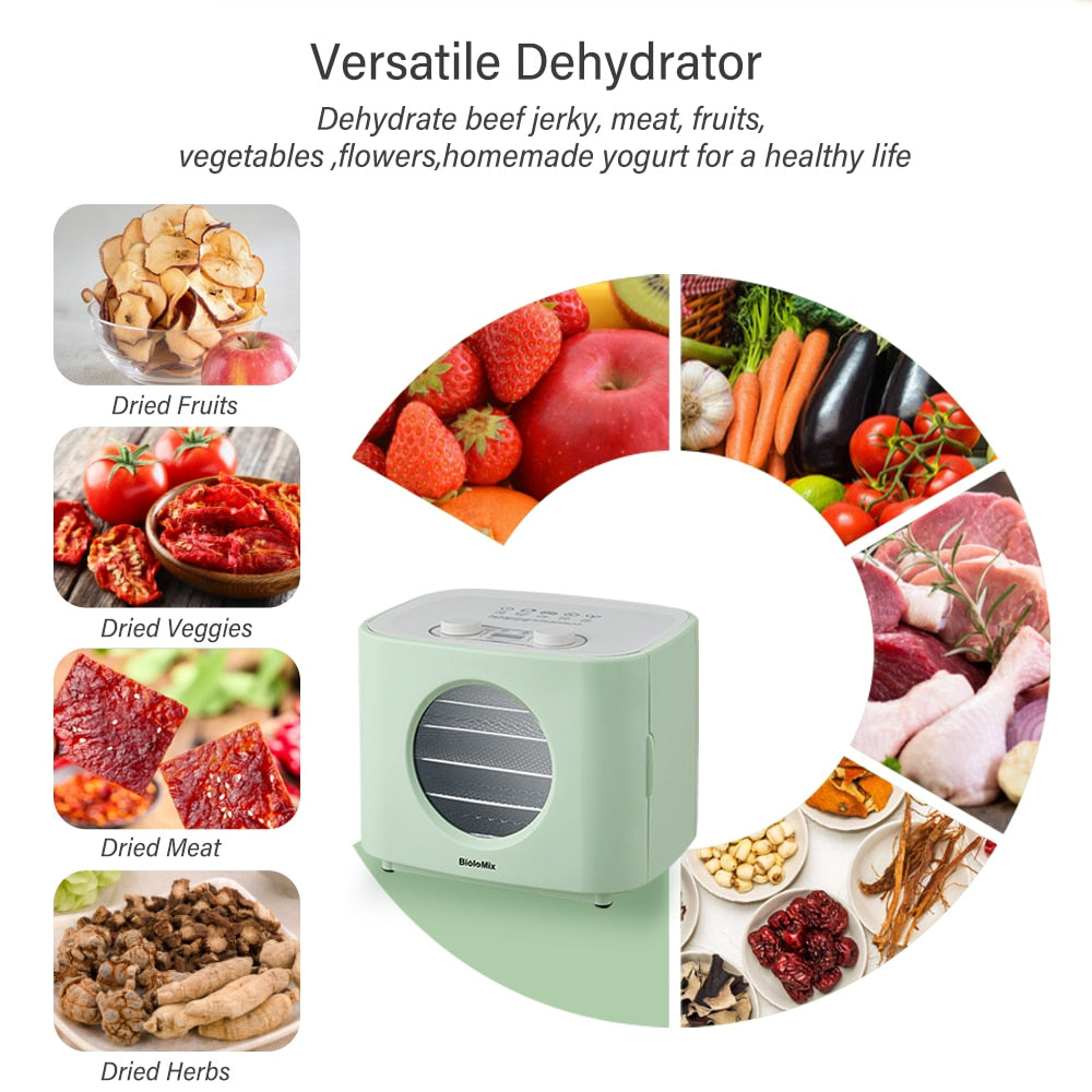 BioloMix 5 Metal Trays Food Dehydrator Fruits Dryer with Brewing Function Digital LED Display For Jerky, Herbs, Meat,Vegetable - TIKIJTRONICS 0 SPECIFICATIONSOrigin: Mainland ChinaModel Number: BFD0108Certification: CE,RoHSBrand Name: Biolomix TIKIJTRONICS  (Store description)