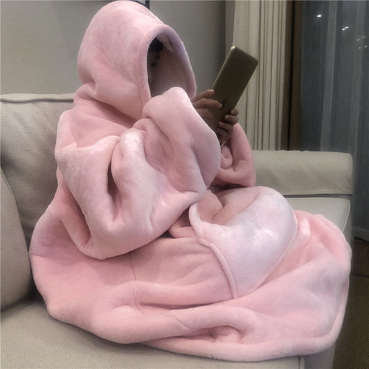 Blanket with Sleeves Women Oversized Winter Hoodie Fleece Warm Hoodies Sweatshirts Giant TV Blanket Women Hoody Robe Couple Men - TIKIJTRONICS # 0