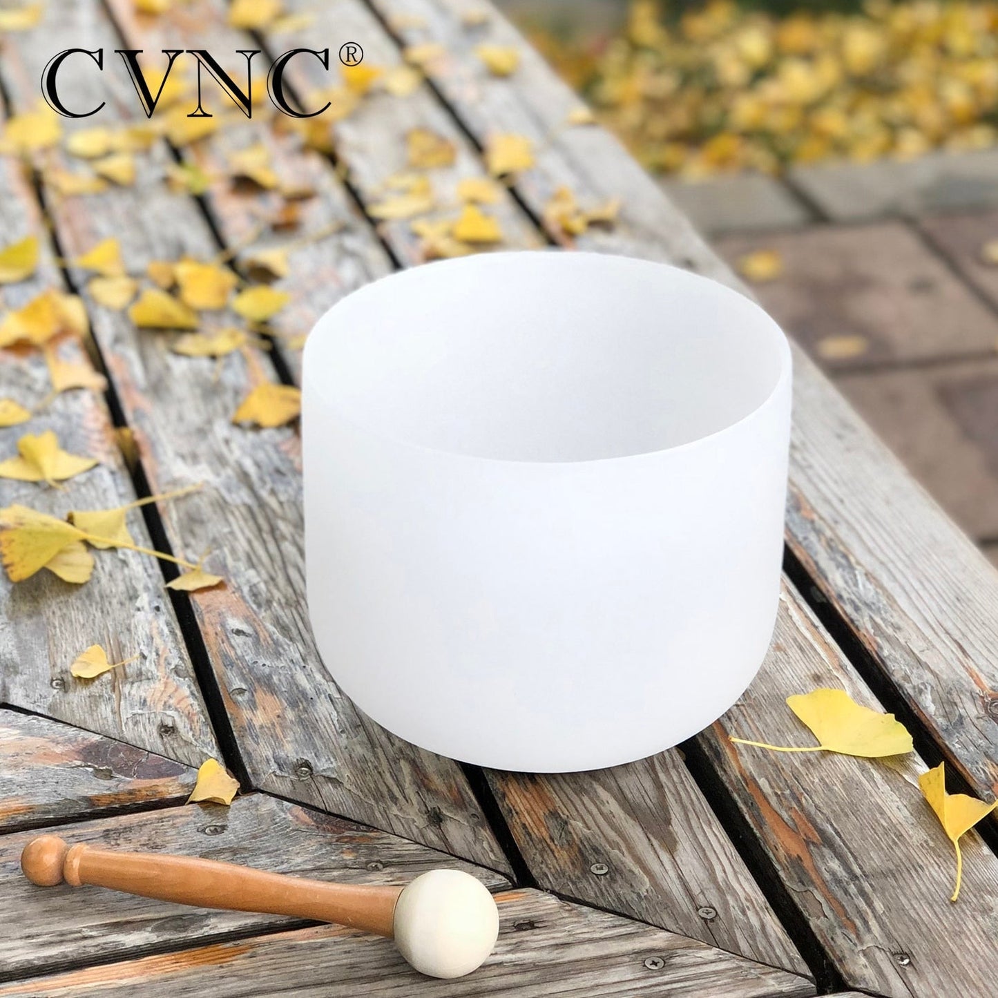 CVNC 8 Inch White Frosted Quartz Crystal Singing Bowl for Sound Healing Meditation Yoga with Free Mallet - TIKIJTRONICS # 0