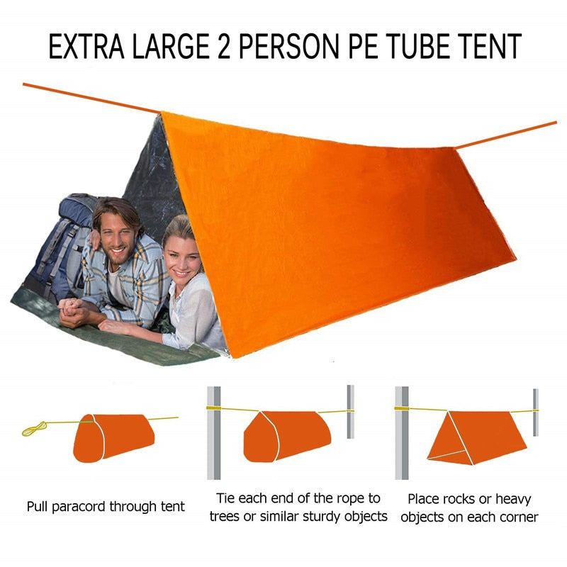 Camping Emergency Tent Survival Sleeping Bag, Lightweight Waterproof Thermal Emergency Blanket, Bivy Sack for Outdoor Adventure - TIKIJTRONICS 0 SPECIFICATIONSType: Emergency BlanketsPackage Weight: 175gOrigin: Mainland ChinaName: Emergency Tent,Emergency Sleeping Bag, Survival Sleeping BagMaterial: ChiffonItem Package Dimensions L x W x H: 240x150x90cm (94.5x59x35inch) TIKIJTRONICS  (Store description)