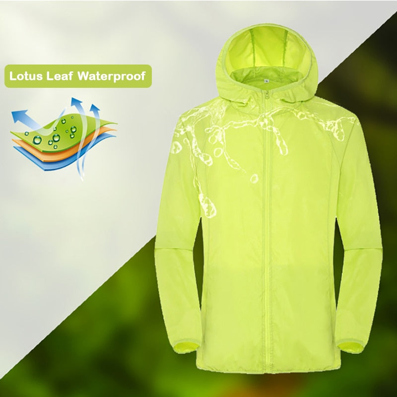 Camping Rain Jacket Men Women Waterproof Sun Protection Clothing Fishing Hunting Clothes Quick Dry Skin Windbreaker With Pocket - TIKIJTRONICS # 0