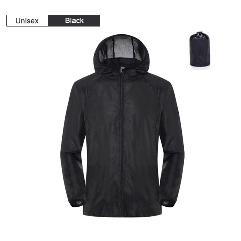 Camping Rain Jacket Men Women Waterproof Sun Protection Clothing Fishing Hunting Clothes Quick Dry Skin Windbreaker With Pocket - TIKIJTRONICS # 0