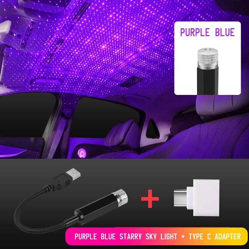 Car Roof Star Light Interior LED Starry Laser Atmosphere Ambient Projector USB Auto Decoration Night Home Decor Galaxy Lights - TIKIJTRONICS 0 SPECIFICATIONSproduct name: car roof star lightfeatures: car atmosphere ambient lightcolor: red blue purpleWattage: 5wOrigin: Mainland ChinaItem Type: Atmosphere LampInterface Type: USBCertification: CEBrand Name: Fccemc TIKIJTRONICS  (Store description)