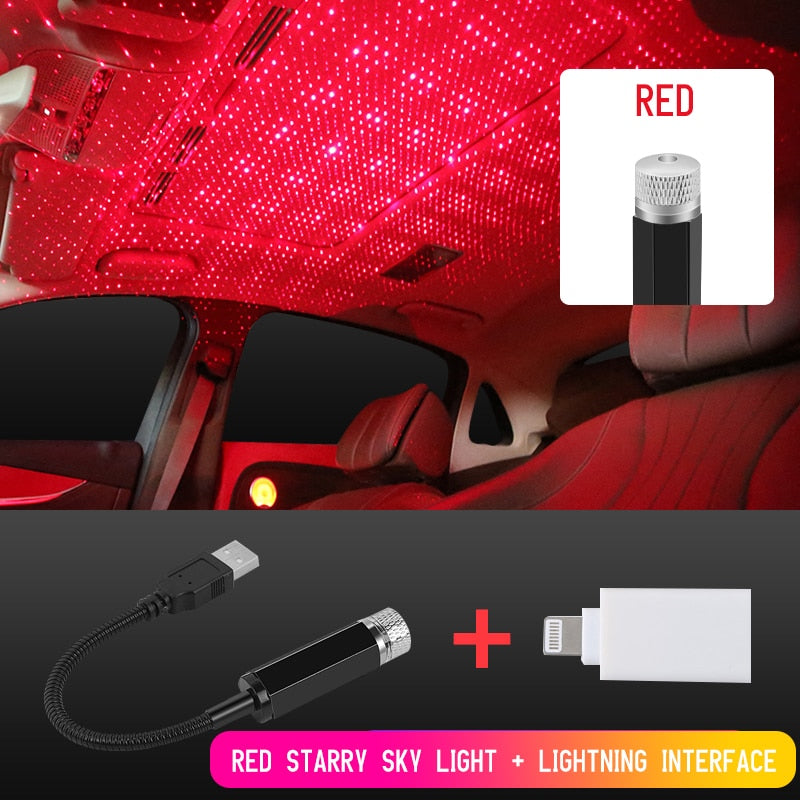 Car Roof Star Light Interior LED Starry Laser Atmosphere Ambient Projector USB Auto Decoration Night Home Decor Galaxy Lights - TIKIJTRONICS 0 SPECIFICATIONSproduct name: car roof star lightfeatures: car atmosphere ambient lightcolor: red blue purpleWattage: 5wOrigin: Mainland ChinaItem Type: Atmosphere LampInterface Type: USBCertification: CEBrand Name: Fccemc TIKIJTRONICS  (Store description)