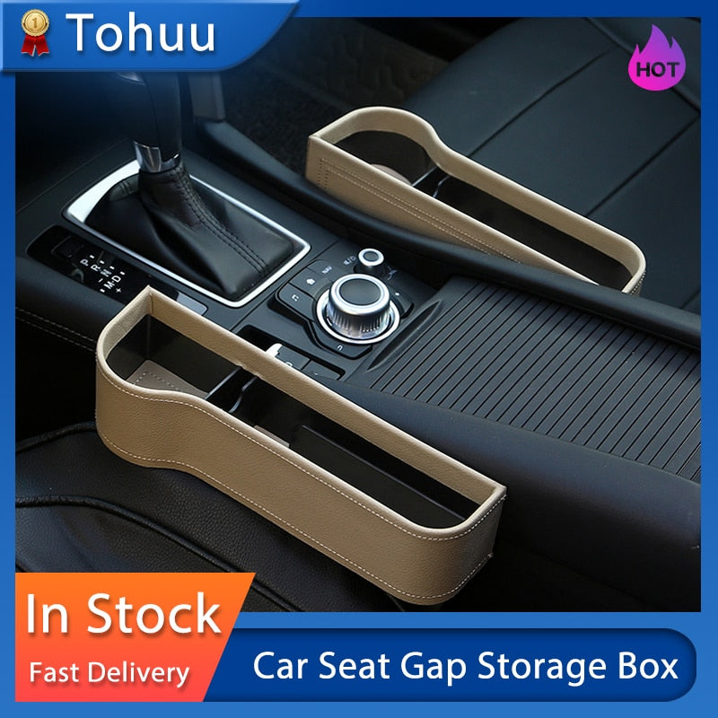 Car Seat Gap Storage Box Cup PU Leather Pocket Catcher Organizer Phone Bottle Cups Holder Multifunctional Car Accessories - TIKIJTRONICS # 0