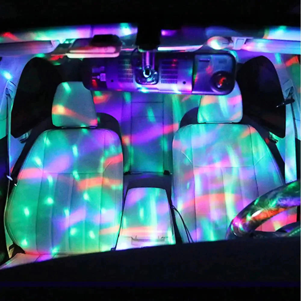 Car USB Ambient Light DJ RGB Mini Colorful Music Sound Led Apple 5V Interface Holiday Party Atmosphere Interior Dome Trunk Lamp - TIKIJTRONICS # 