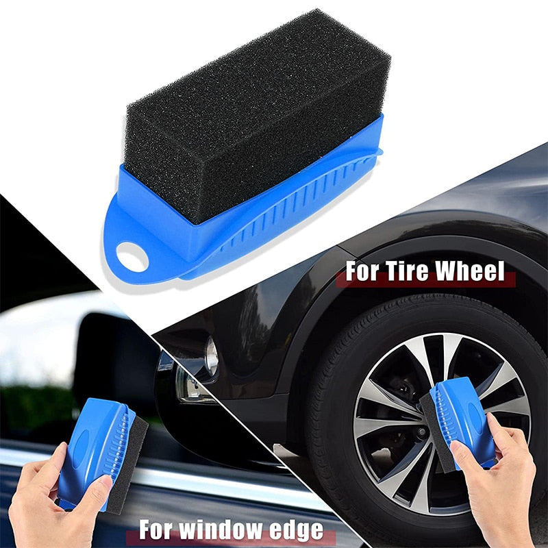 Car Wheel Polishing Waxing Sponge Brush With Cover ABS Washing Cleaning Tire Contour Dressing Applicator Pads Detail Accessories - TIKIJTRONICS 0 SPECIFICATIONSOrigin: Mainland ChinaMaterial Type: PP + polyester spongeItem Width: 5.5cmItem Weight: 43gItem Type: Sponges, Cloths & BrushesItem Length: 12cmItem Height: 7cmColor: Black/Blue/Yellow TIKIJTRONICS  (Store description)