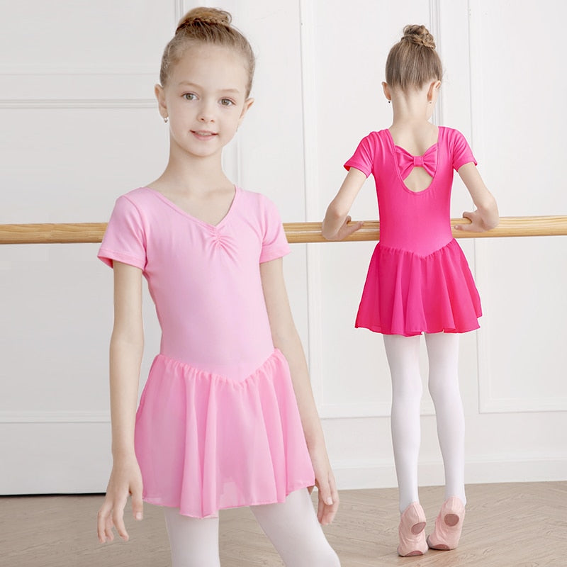 Children Ballet Dress Dance Leotards for Girls Transparent Chiffon Dance Skirts Kids Ballet Clothes Training Dance Bodysuits - TIKIJTRONICS # 0