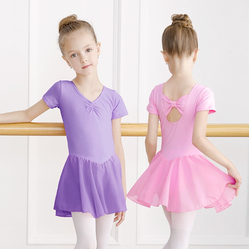 Children Ballet Dress Dance Leotards for Girls Transparent Chiffon Dance Skirts Kids Ballet Clothes Training Dance Bodysuits - TIKIJTRONICS # 0