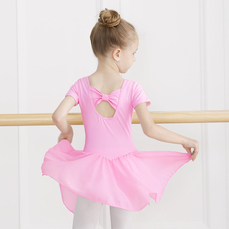 Children Ballet Dress Dance Leotards for Girls Transparent Chiffon Dance Skirts Kids Ballet Clothes Training Dance Bodysuits - TIKIJTRONICS # 0