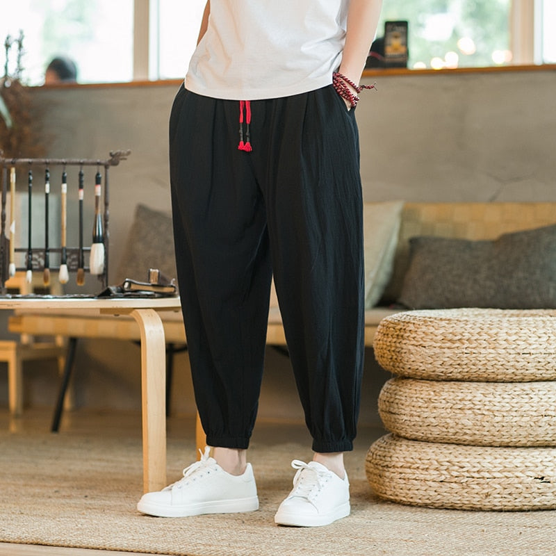 Chinese Style Harem Pants Men Streetwear Casual Joggers Mens Pants Cotton Linen Sweatpants Ankle-length Men Trousers M-5XL - Premium 0 from TIKIJTRONICS - Just $12.31! Shop now at TIKIJTRONICS