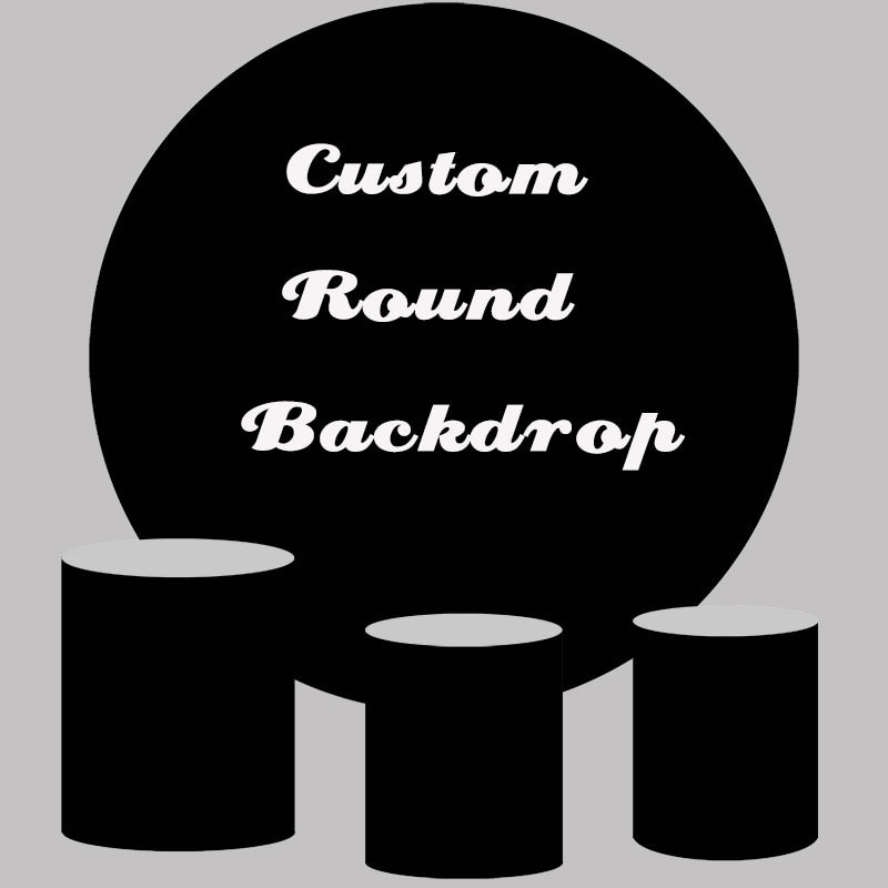 Circle Round Backdrop Customize baby shower Birthday Party Cake Table Cover Banner Photo Studio - TIKIJTRONICS # 0