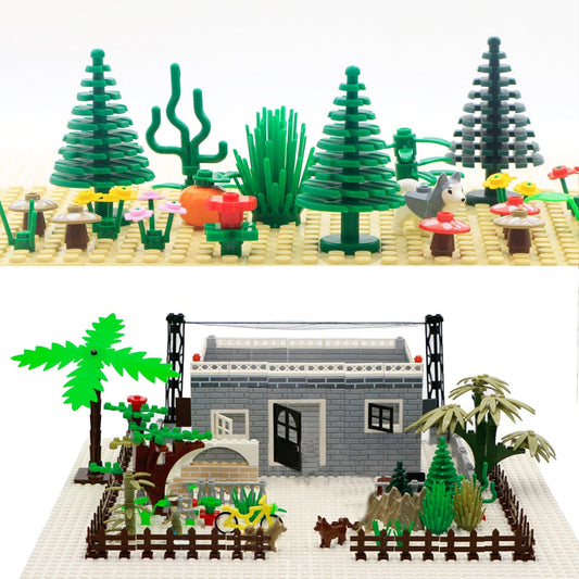 City Accessory Building Blocks Military Green Bush Flower Grass Tree Leaves Plants House Toy Classic Bricks Figure Friends Parts - TIKIJTRONICS # 0