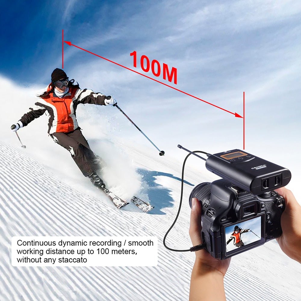 Comica CVM-WM100 UHF 48 Channels Wireless Lavalier Lapel Microphone System for Canon Nikon Sony DSLR Cameras/Smartphones - Premium 0 from TIKIJTRONICS - Just $118.15! Shop now at TIKIJTRONICS