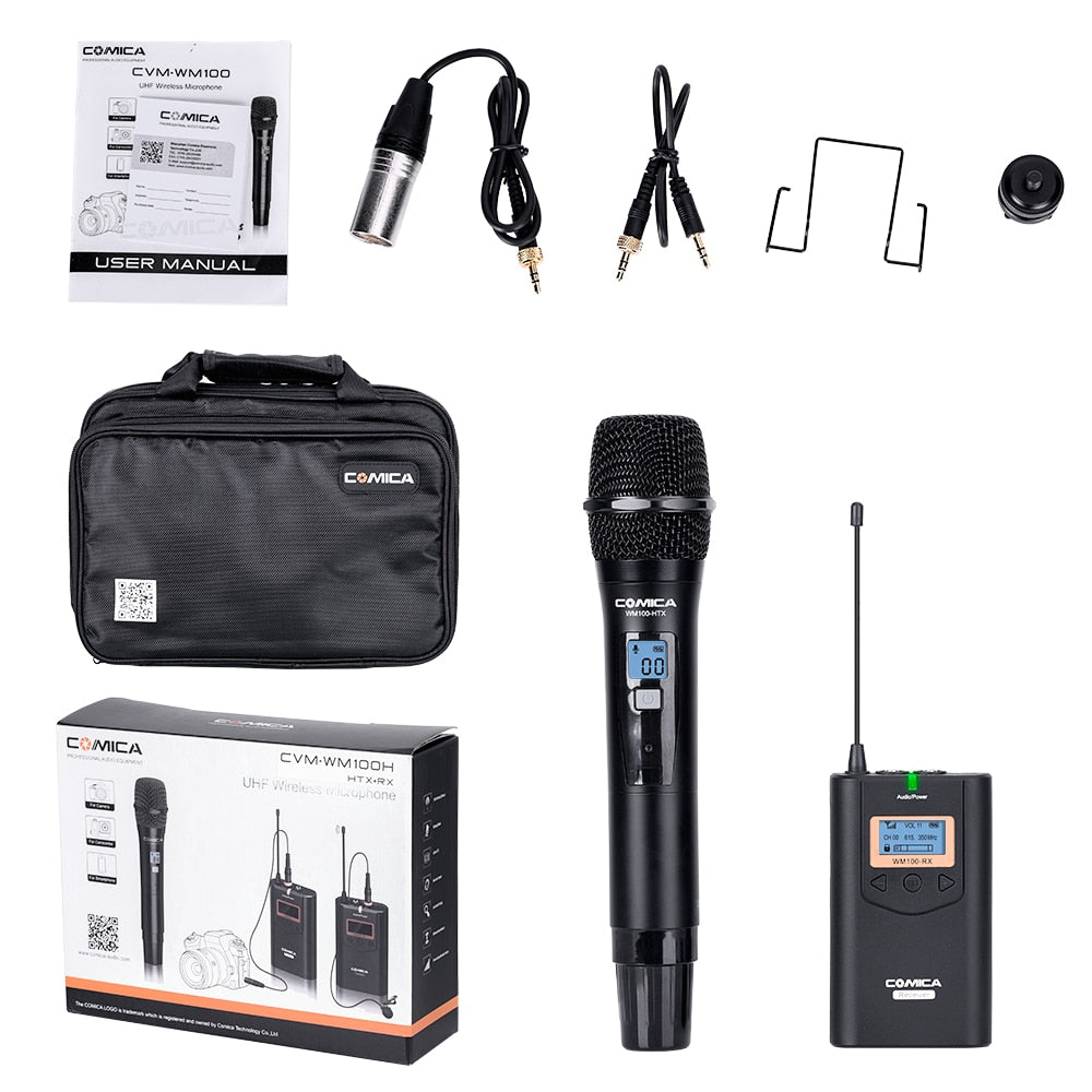 Comica CVM-WM100 UHF 48 Channels Wireless Lavalier Lapel Microphone System for Canon Nikon Sony DSLR Cameras/Smartphones - Premium 0 from TIKIJTRONICS - Just $118.15! Shop now at TIKIJTRONICS