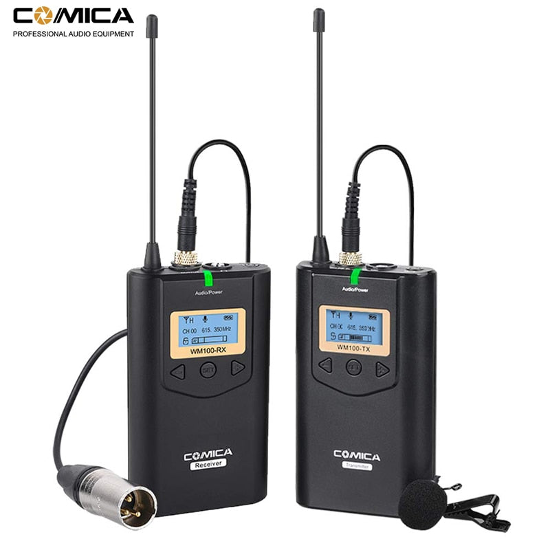 Comica CVM-WM100 UHF 48 Channels Wireless Lavalier Lapel Microphone System for Canon Nikon Sony DSLR Cameras/Smartphones - Premium 0 from TIKIJTRONICS - Just $118.15! Shop now at TIKIJTRONICS