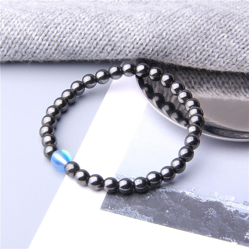 Cool Weight Loss Magnetic Therapy Bracelet Health Care 6mm Beads Hematite Bracelet Natural Stone Moonstone Charm Jewelry Pulsera - Premium 0 from TIKIJTRONICS - Just $2.08! Shop now at TIKIJTRONICS