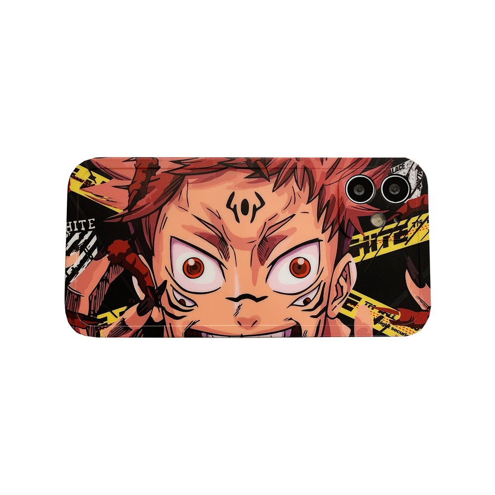 Cool Japan Anime Jujutsu Kaisen Ryomen Sukuna Phone Case for iphone 14 13 12 11 Pro X Xs Max XR 7 8 Plus SE20 Silicon Soft Cover - TIKIJTRONICS # 0