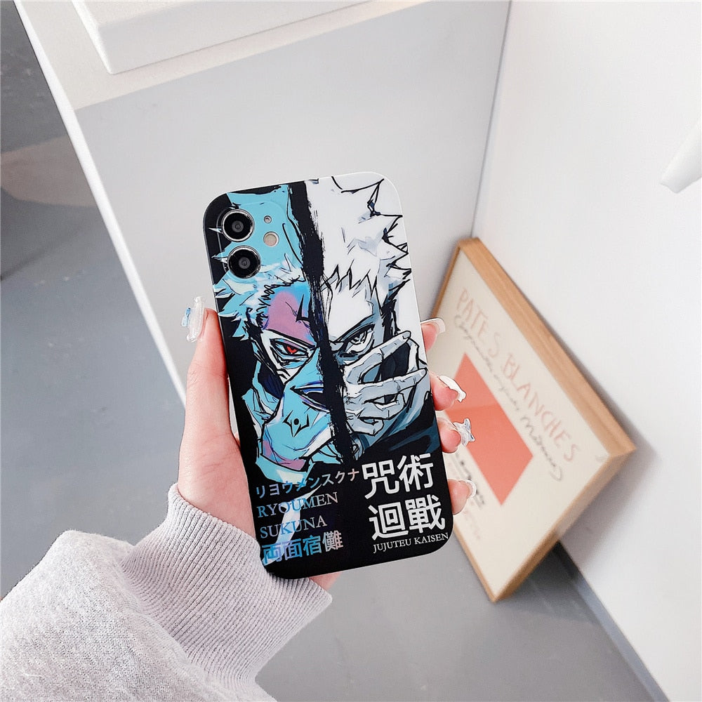 Cool Japan Anime Jujutsu Kaisen Ryomen Sukuna Phone Case for iphone 14 13 12 11 Pro X Xs Max XR 7 8 Plus SE20 Silicon Soft Cover - TIKIJTRONICS # 0