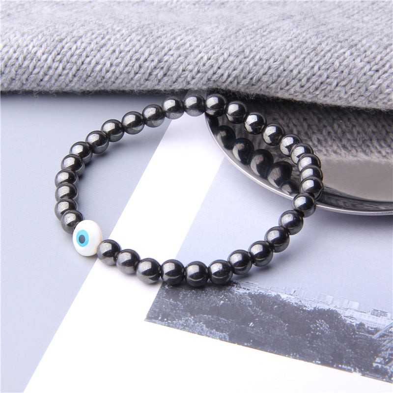 Cool Weight Loss Magnetic Therapy Bracelet Health Care 6mm Beads Hematite Bracelet Natural Stone Moonstone Charm Jewelry Pulsera - TIKIJTRONICS # 0