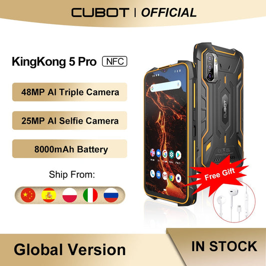 Cubot KingKong 5 Pro IP68/IP69K Waterproof Smartphone Rugged Phone 8000mAh 48MP Triple Camera Android 11 NFC 64GB Global 4G LTE - Premium 0 from TIKIJTRONICS - Just $135.30! Shop now at TIKIJTRONICS