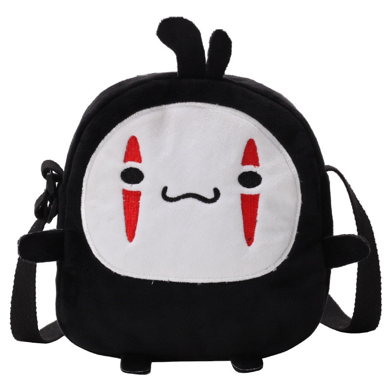 Cute Cartoon No Face Man Plush Bag Hayao Miyazaki Messenger Bag for Kids Adults - TIKIJTRONICS 0 SPECIFICATIONSWarning: -Recommend Age: 12+y,18+Origin: Mainland ChinaModel Number: faceless men's plush bagMaterial: PlushItem Type: Plush BackpacksGender: GirlsFeatures: Stuffed & PlushDimensions: About 19 x 20 x 7cmBrand Name: Sevrwell TIKIJTRONICS  (Store description)