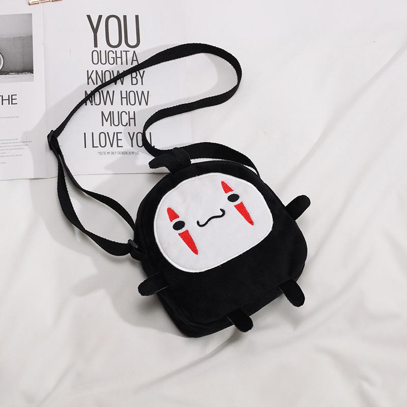 Cute Cartoon No Face Man Plush Bag Hayao Miyazaki Messenger Bag for Kids Adults - TIKIJTRONICS 0 SPECIFICATIONSWarning: -Recommend Age: 12+y,18+Origin: Mainland ChinaModel Number: faceless men's plush bagMaterial: PlushItem Type: Plush BackpacksGender: GirlsFeatures: Stuffed & PlushDimensions: About 19 x 20 x 7cmBrand Name: Sevrwell TIKIJTRONICS  (Store description)