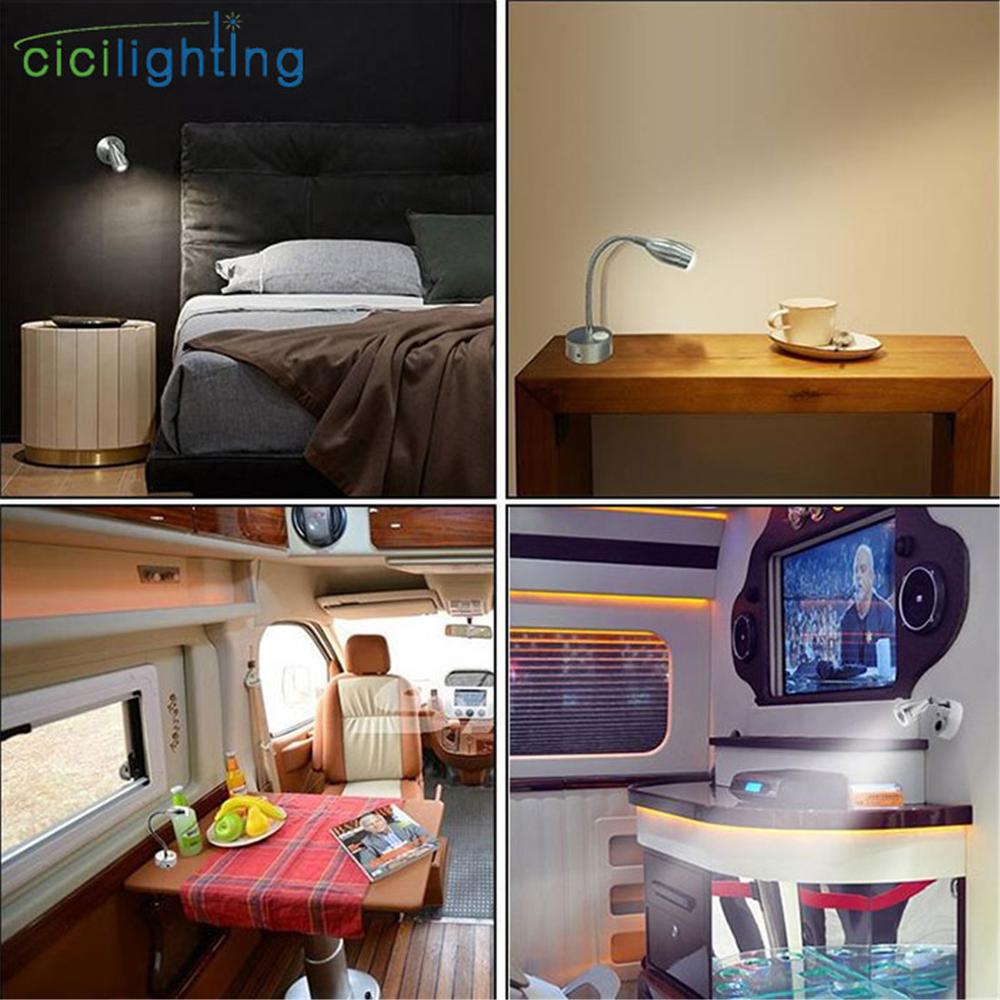 DC12Volt RV Boat LED Reading Light, Wall Lamp for Truck Motorhome Yachts Cabin Bedside, Camper Van Caravan Boat RV Lighting - Premium 0 from TIKIJTRONICS - Just $7.43! Shop now at TIKIJTRONICS